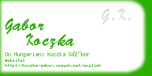 gabor koczka business card